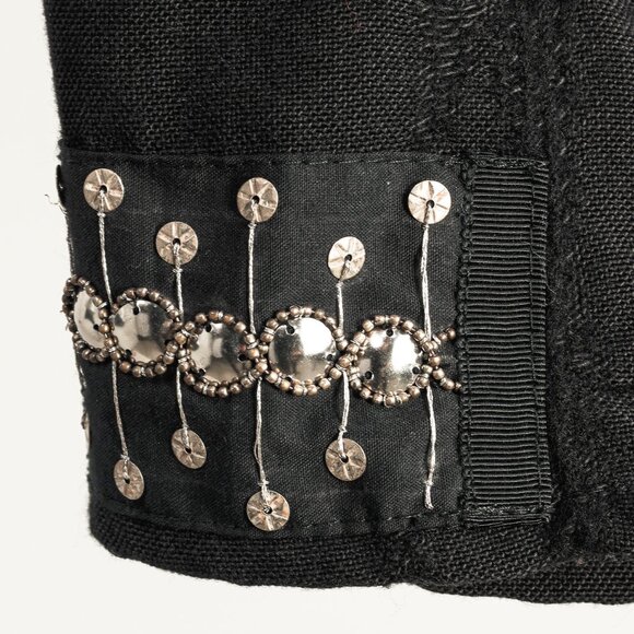 Caty Lesca Black Textured Wool & Cotton Metal-Accent Jacket - Picture 8 of 12